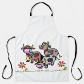 Tablier Tout sur l'impression Vache de pron Moo Floral (Recto)