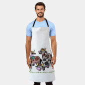 Tablier Tout sur l'impression Vache de pron Moo Floral (Porté)