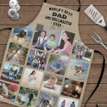 Tablier Tout Texte Photo Collage Meilleur Papa Grill Maste<br><div class="desc">Célébrez les joies simples de la famille et des enfants avec un élégant collage photo personnalisé kaki et tablier noir. Les images et tout le texte sont simples à customiser. Citation qui dit "Meilleur Père et Grillmaster du monde jamais est. 20YY" peut inclure des noms d'enfants et être personnalisé pour...</div>