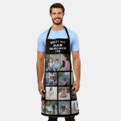 Tablier Tout Texte Photo Collage Meilleur Papa Grill Maste (Porté)