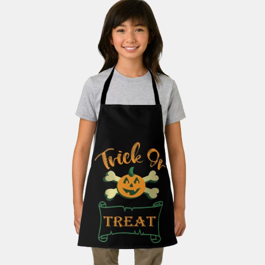 Tablier Tracer ou traiter les os croisés citrouille Hallow (Insitu)