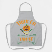 Tablier Tracer ou traiter les os croisés Halloween visage  (Recto)