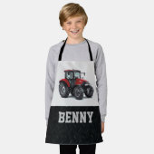 Tablier Tracteur rouge Équipement agricole Cool fermier (Porté)