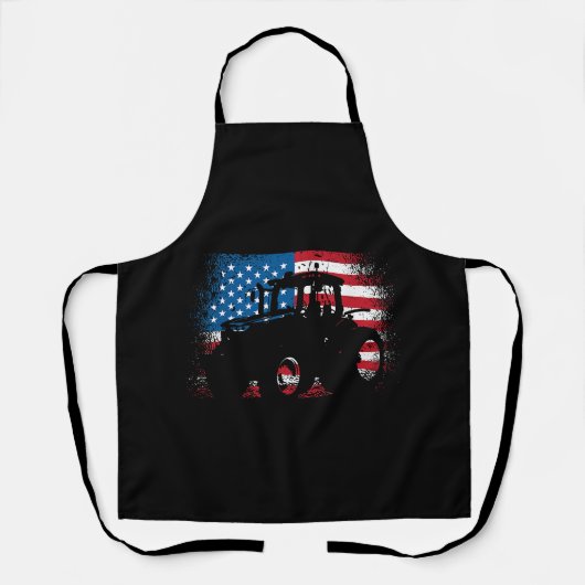 Tablier Tractor USA Drapeau design pour Patriotic Farmer (Recto)
