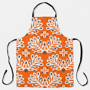 Tablier Tradition scandinave : Mosaïque florale ethnique.