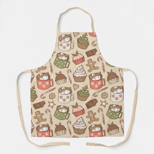 Tablier Traditional Christmas Vintage Hot Cocoa Cupcake (Recto)