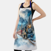 Tablier Train à l'aquarelle vintage AI (Insitu)