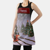 Tablier Train à neige de Noël (Insitu)