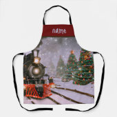 Tablier Train à neige de Noël (Recto)