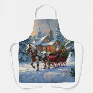 Tablier Traîneau à un cheval de Noël de Santa