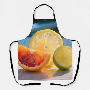 Tablier Tranches de Citron Vibrantes Grapefruit Citron Ver