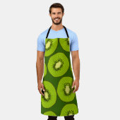 Tablier Tranches de fruits Kiwi : vert foncé. (Porté)