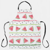 Tablier Tranches de pastèque : Aquarelle rayée sans fil (Recto)