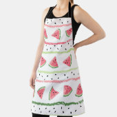 Tablier Tranches de pastèque : Aquarelle rayée sans fil (Insitu)