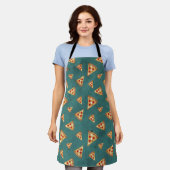 Tablier Tranches de pizza cool motif sarcelle vintage (Porté)