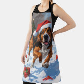 Tablier Treeing Walker Coonhound neige avec chapeau de Noë (Insitu)