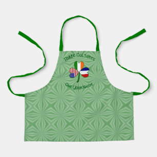 Tablier Trèfle personnalisé Drapeau Irlandais Américain Fr