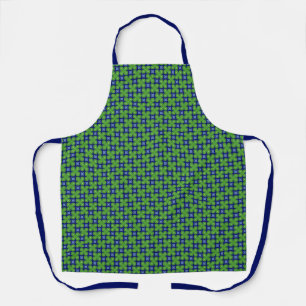 Tablier Trèfles à quatre feuilles bicolores sur fond bleu