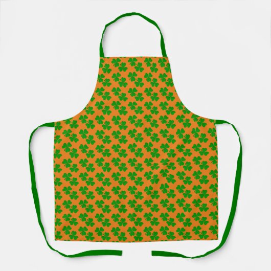 Tablier Trèfles irlandais Orange et Vert (Recto)