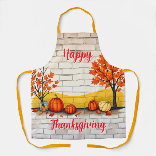 Tablier Trendy Happy Thanksgiving Beautiful Fall (Recto)
