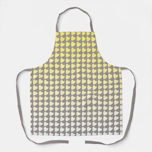 Tablier Trendy Jaune et Grey Heart Motif Gradient (Recto)