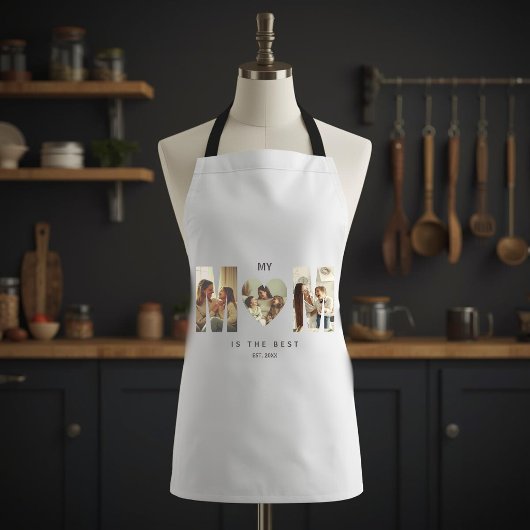 Tablier Trendy Personalized Photo MOM Heart Apron