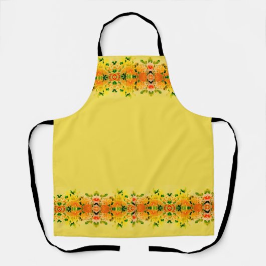 Tablier Trendy Pretty Yellow with Orange Floral Modern (Recto)