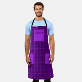 Tablier Très belle à damiers motif de violet (Porté)
