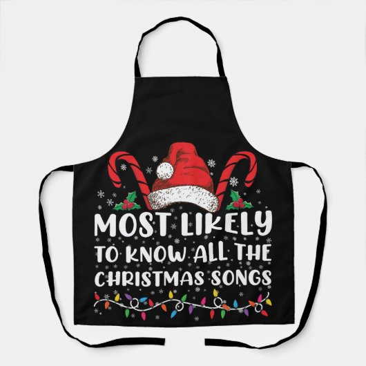 Tablier Très Probable De Connaître Toutes Les Chansons De (Recto)