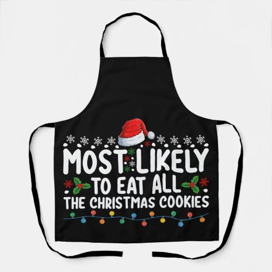 Tablier Très Probable De Manger Tous Les Cookies De Noël V (Recto)