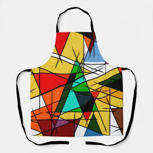 Tablier Triangle Coloré Géométrique Moderne (Recto)