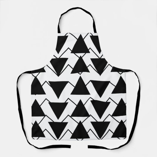Tablier Triangle Géométrique Noir et Blanc (Recto)