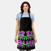 Tablier Triangle lignes vert rose Dodle44c (Porté)