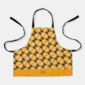 Tablier Triangles bleu jaune Motif minimal (Recto)