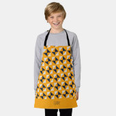 Tablier Triangles bleu jaune Motif minimal (Porté)
