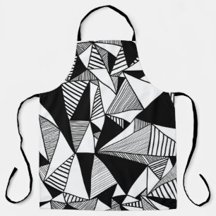 Tablier Triangles De Mosaïque, Texture Blanc Noir.