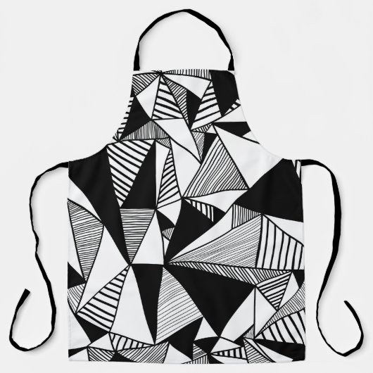 Tablier Triangles De Mosaïque, Texture Blanc Noir. (Recto)