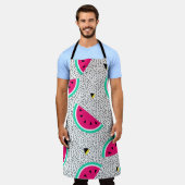 Tablier Triangles de pastèque : texture rétro estivale. (Porté)