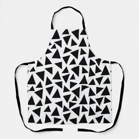 Tablier Triangles géométriques noirs (Recto)