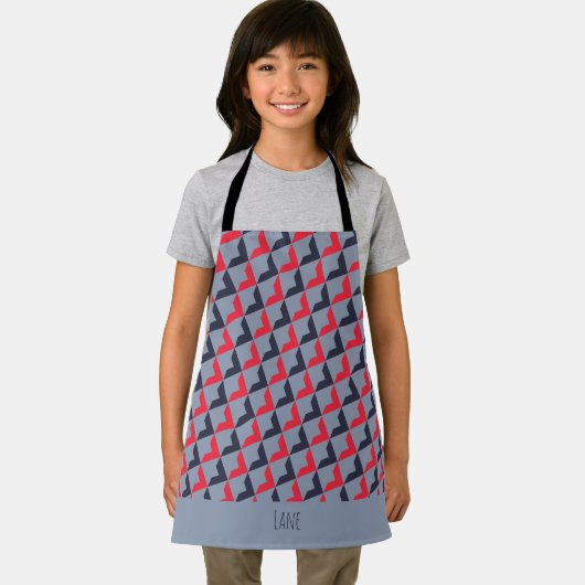 Tablier Triangles gris rouge Motif minimal (Insitu)