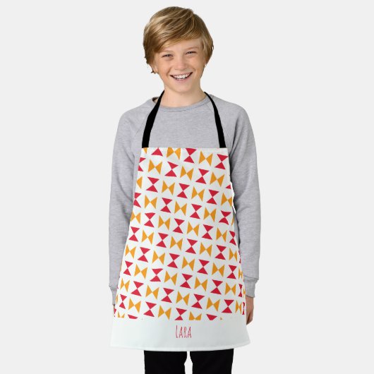 Tablier Triangles rose jaune Motif minimal (Porté)