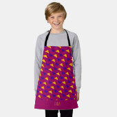 Tablier Triangles violet Jaune minimal Motif (Porté)
