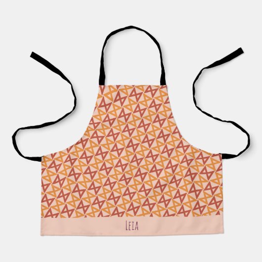 Tablier Triangles violet jaune Motif minimal (Recto)
