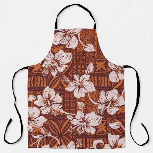 Tablier Tribal Hawaiian : fonds d'écran de fleurs Hibiscus (Recto)