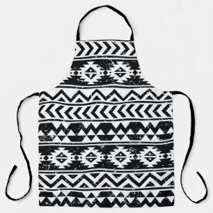 Tablier Tribu aztèque : motif blanc grinçant.