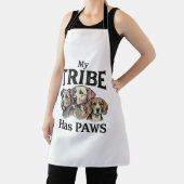 Tablier Tribu de chiens a des pattes design de gravure vin (Insitu)