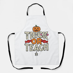 Tablier Trick Or Teach Halloween Professeur Vintage Vector