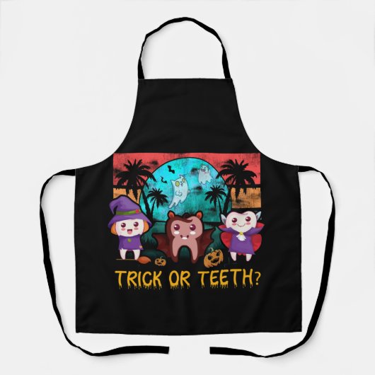 Tablier Trick Ou Dentiste Dentiste Halloween Costume Denta (Recto)