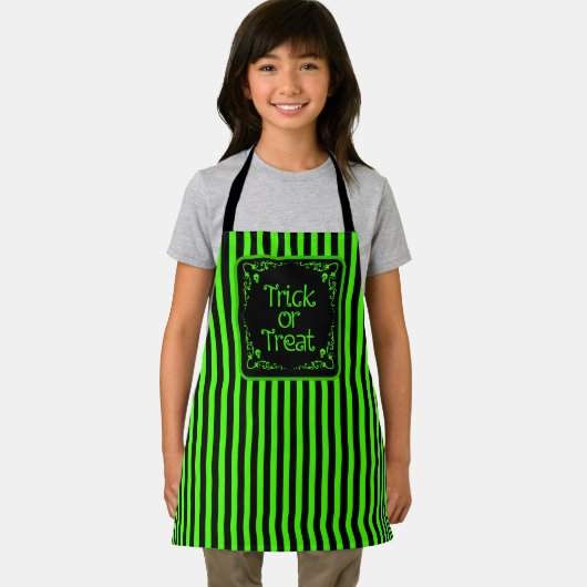 Tablier Trick ou traitement vert mince (Insitu)
