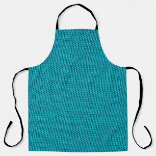Tablier Tricot bleu Laine Texture Closeup